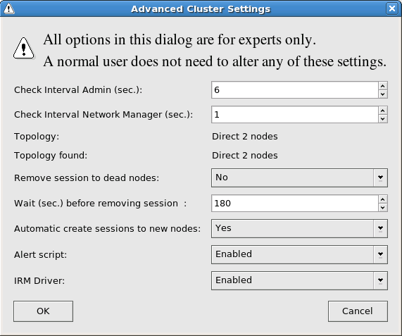 Cluster configuration in dis_admin