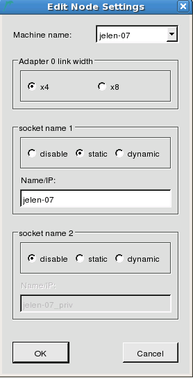 Node dialog of dis_netconfig