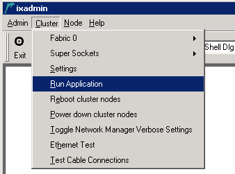 Options in the Cluster menu