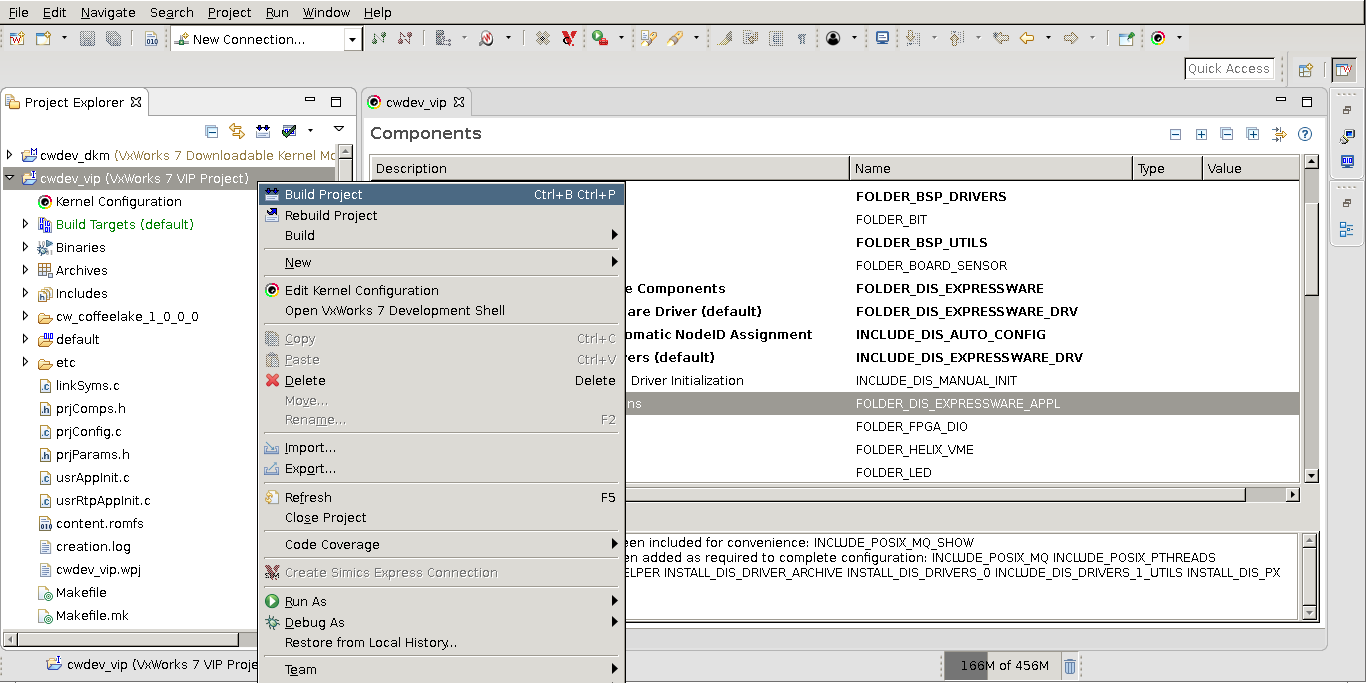 VxWorks Workbench: Build Project