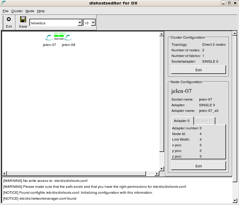 Main dialog of dis_netconfig